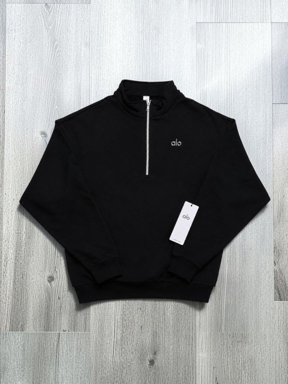 Alo Yoga Accolade Quarter Zip Pullover - Black NWT MSRP $148 Size Small